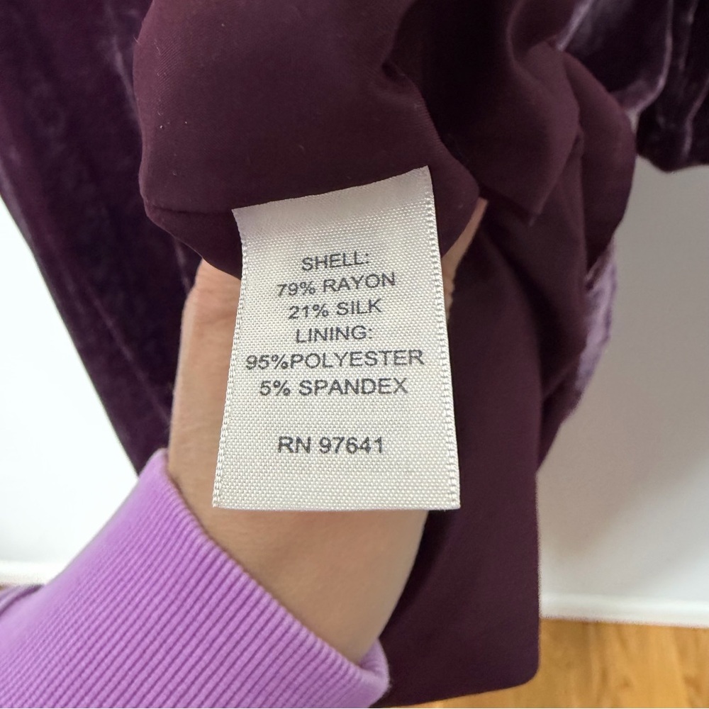Vintage J.Jill Velvet Aubergine Purple Duster/Dress Silk Size 10 - Picture 7 of 11